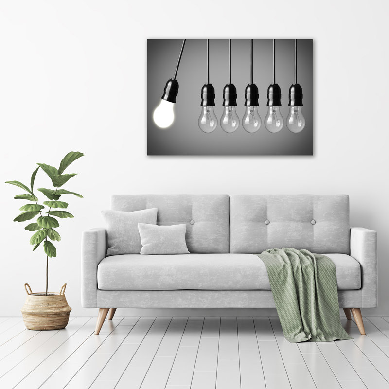Six Light Bulbs - Wrapped Canvas Print