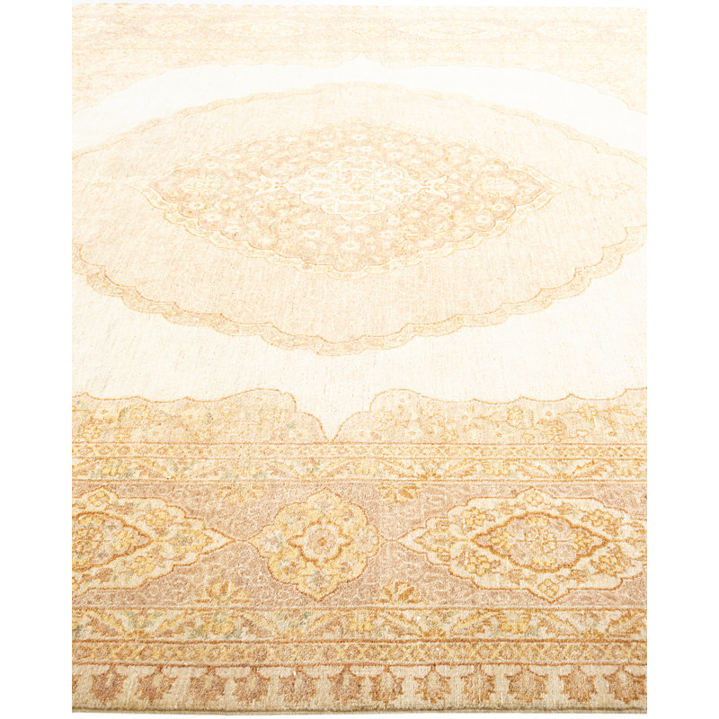 One-of-a-Kind 8 X 10 2010s Wool Area Rug in Ivory