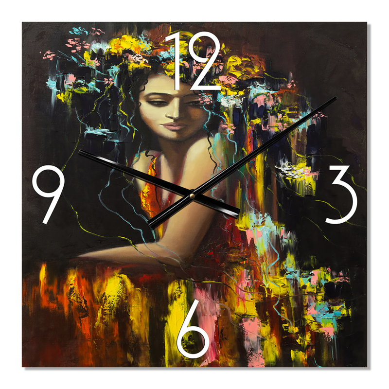 Horloge murale moderne Portrait d'une jeune femme, Petit