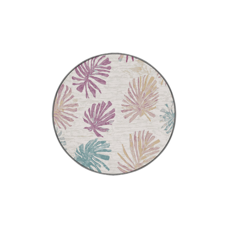 Machine Washable Gray Area Rug, Round 7'