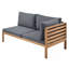 Ensemble de canapé d'extérieur à structure en bois GO avec coussins gris Design exotique résistant à l'eau et aux rayons UV