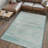 Alvieri Modern Berber Stripe Turquoise/Cream Rug-235662016