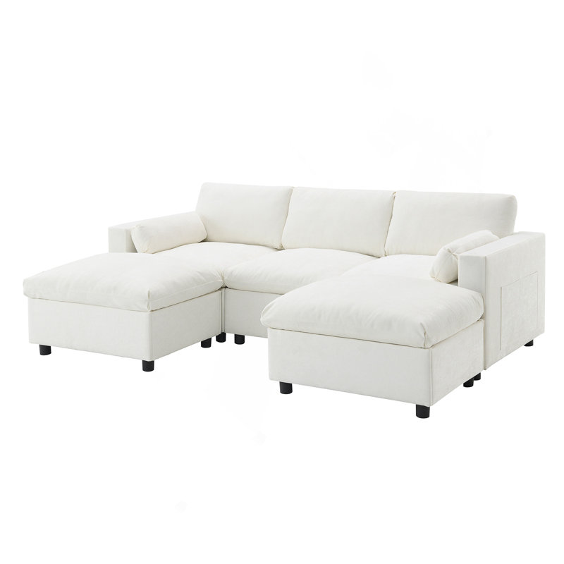 Modular Sectional Sofa with Storage - White