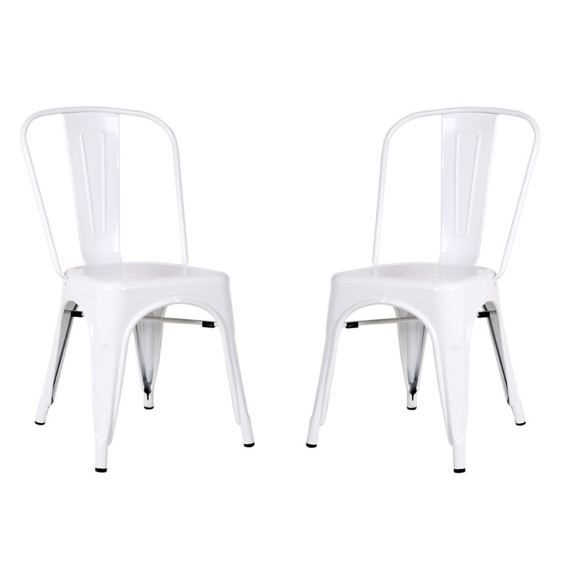 Metal Dining Chair White 