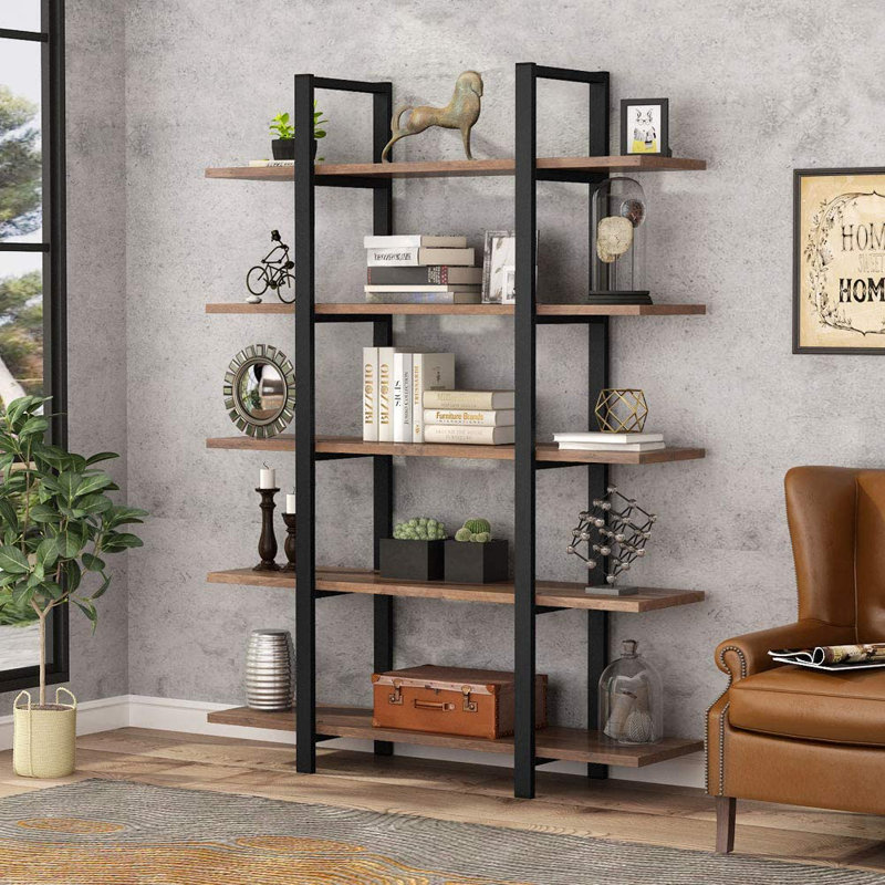 Jocqua Etagere Bookcase, Retro Brown