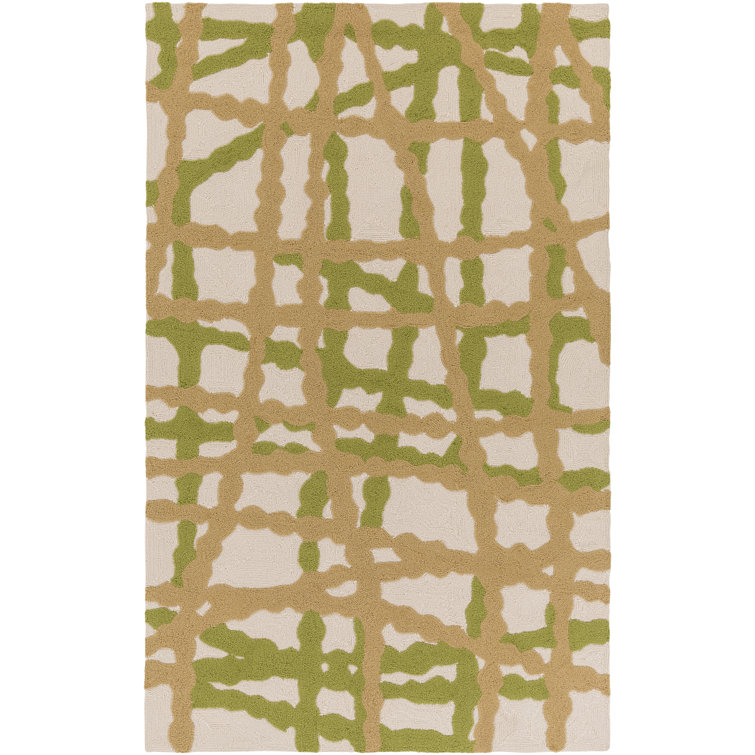 Belisle Hand Hooked Abstract Indoor / Outdoor Rug