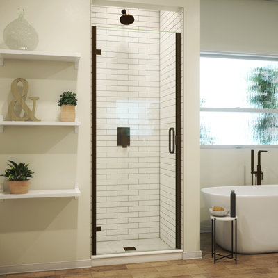 Porte de douche semi-encadrée l 31 po x H 73 po MP Swinging