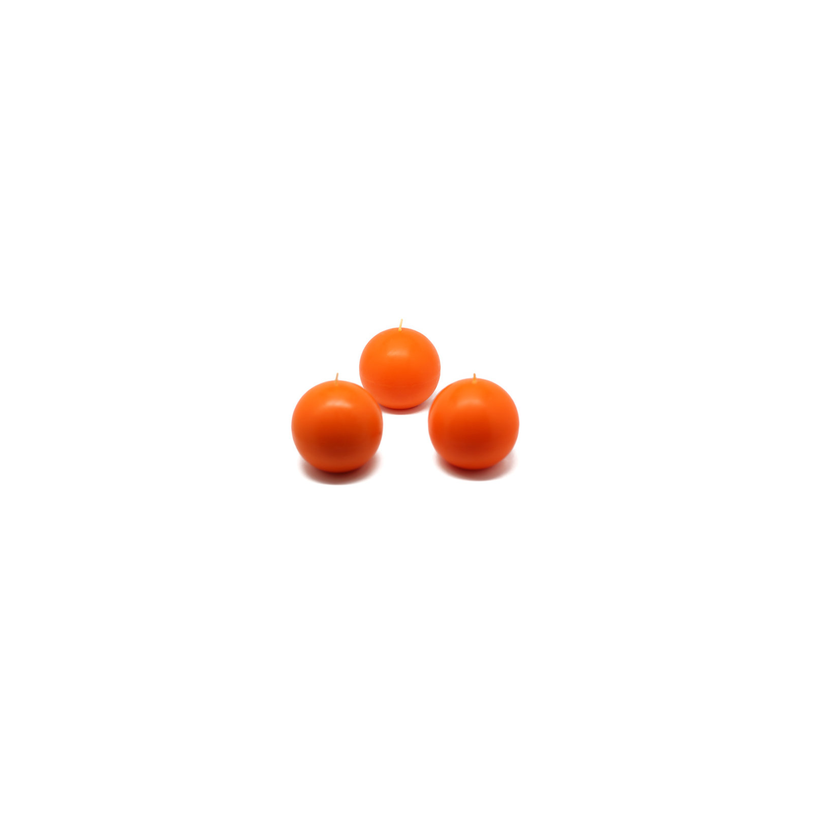 Ball Candle, 2" Diameter, Set of 12, Orange
