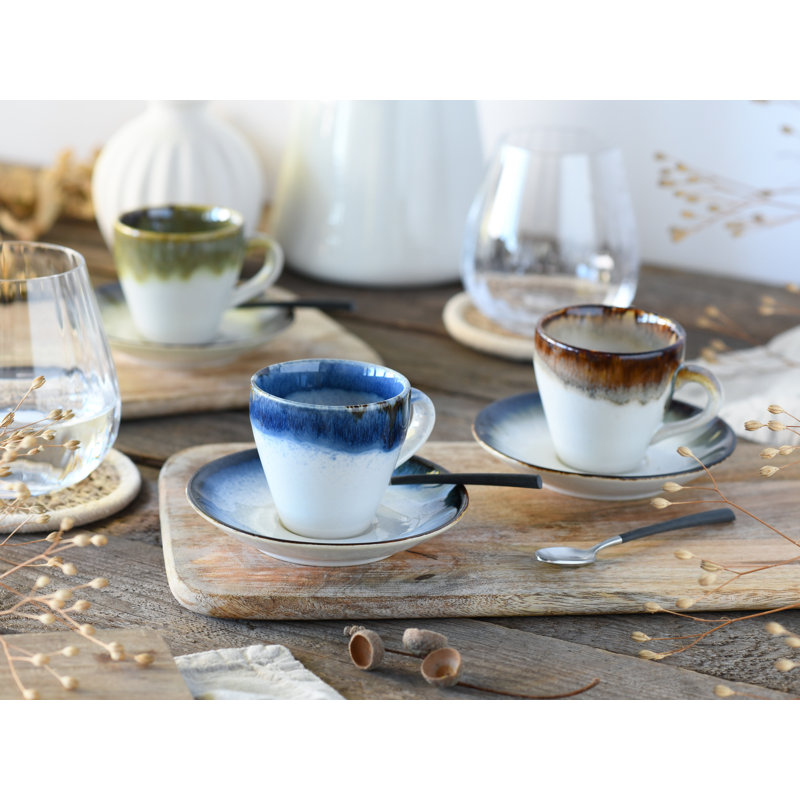 Cascade Stoneware Espresso Cup and Saucer