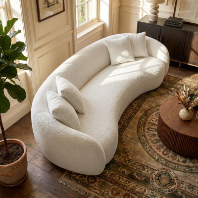 Art Deco 101.4" Boucle Curved Sofa