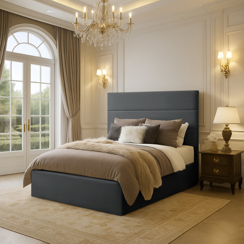 Lavetra Upholstered Bed, Asphalt, Kingsize (5')