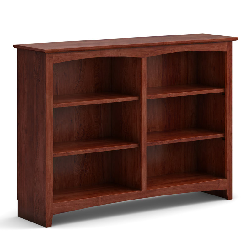 Malani 36" H Solid Wood Classic Bookcase, Washington Cherry, (3 Shelves) 36"H x 49.75"W x 12.875"D