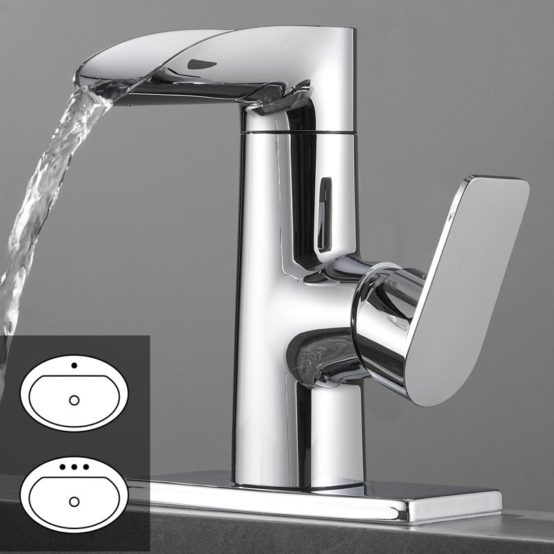 Robinet pour salle de bain à poignée simple Waterfall, Chrome