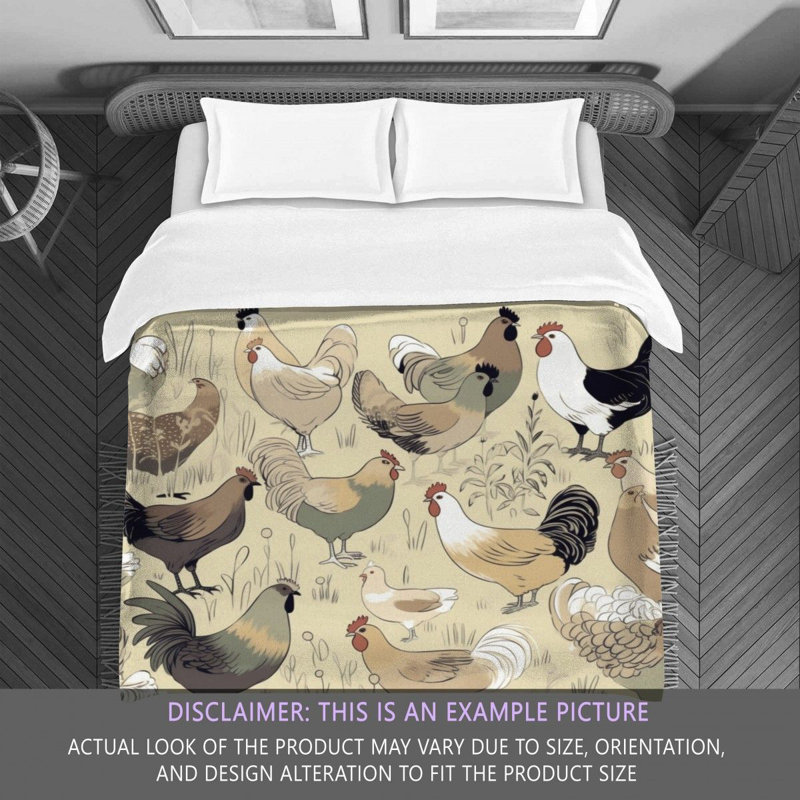 Chicken Animal Green Machine Printed Comforter, King Comforter