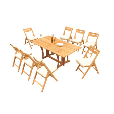 Surfliner Outdoor 9 - Piece Teak Dining Set