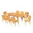 Mashburn 8 - Person Teak Solid Wood Patio Dining Set Extendable and Umbrella Hole Included Oval Table-1460323003