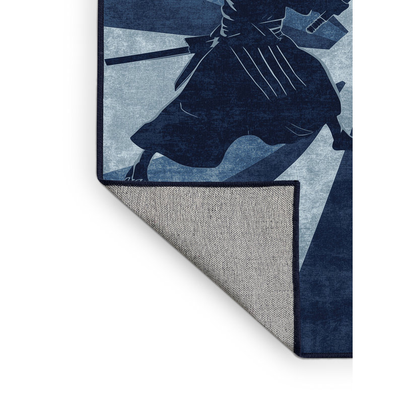 Tapis moderne gris en lin lavable à la machine Paxton Kendo Duel, 2 x 4