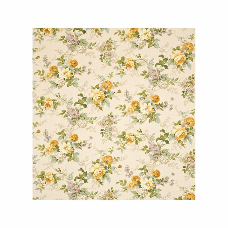 Rosamund Fabric, Cream/Gold/Blue