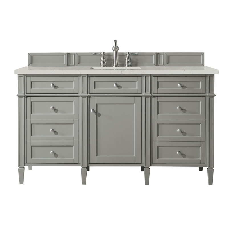 Brittany 60'' W Single Vanity, Urban Gray, 8" Widespread, Siberian