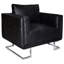 Fauteuil cubique avec pieds en cuir chromé-1794262032