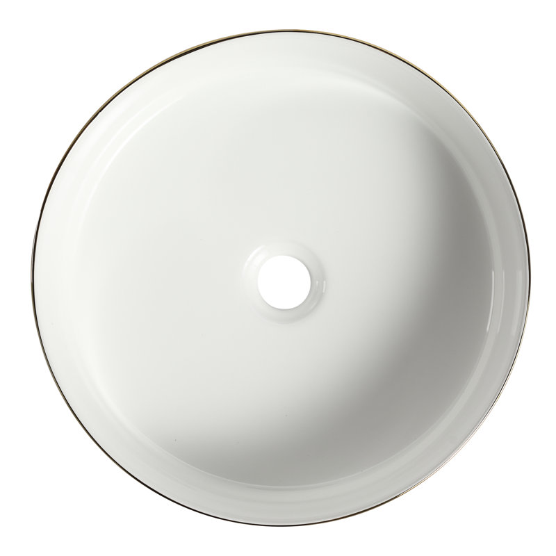 Rosefray 15.7'' Gray Ceramic Oval Bathroom Sink