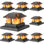 Lampadaire solaire à flamme pour l'extérieur, poteau de clôture à énergie solaire, lanterne à DEL scintillante et imperméable pour terrasse de jardin, poteaux en bois / vinyle 4 x 4, 5 x 5 ou 6 x 6, paquet de 8