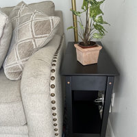 Ilithia 23.6 Tall End Table with Storage, Flip Top Narrow Side Table, Skinny Nightstand Sofa Table Winston Porter Color: Black