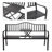 Lisabeta Powder Coated Steel Outdoor Bench