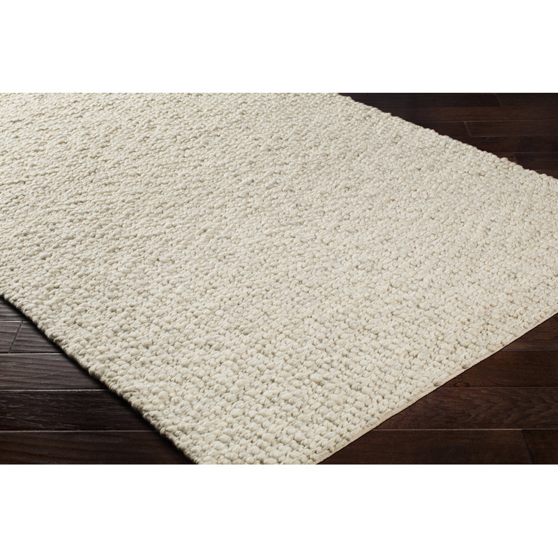 Tapis crème en laine tissé à la main Barden, Rectangle 9 pi x 12 pi