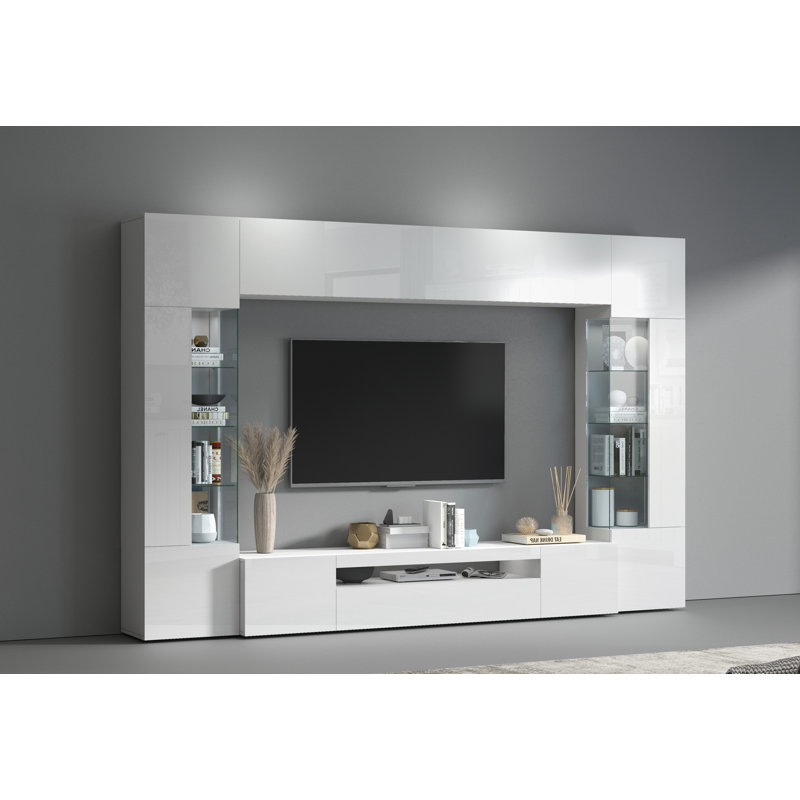 Calsey Entertainment Centre for TVs up to 88", Glossy White