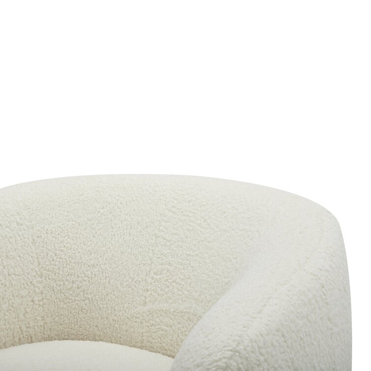 Marcy Upholstered Swivel Barrel Chair Joss & Main Fabric: White