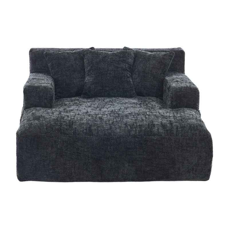 Canapé-lit Bonzy Chenille, Noir