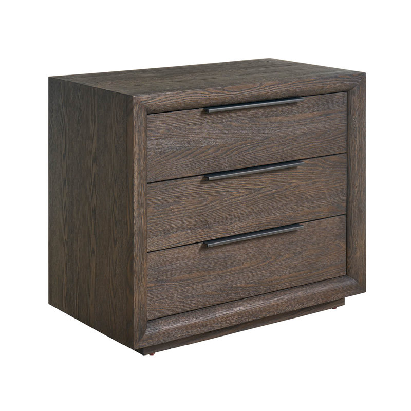Modern 3 - Drawer Nightstand, Brown