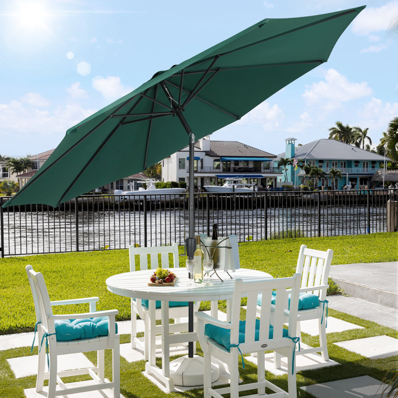 3m Large Paraso With UV, Garden Sun Shade Canopy Patio With Crank Tilt, Outdoor Umbrella  , Green