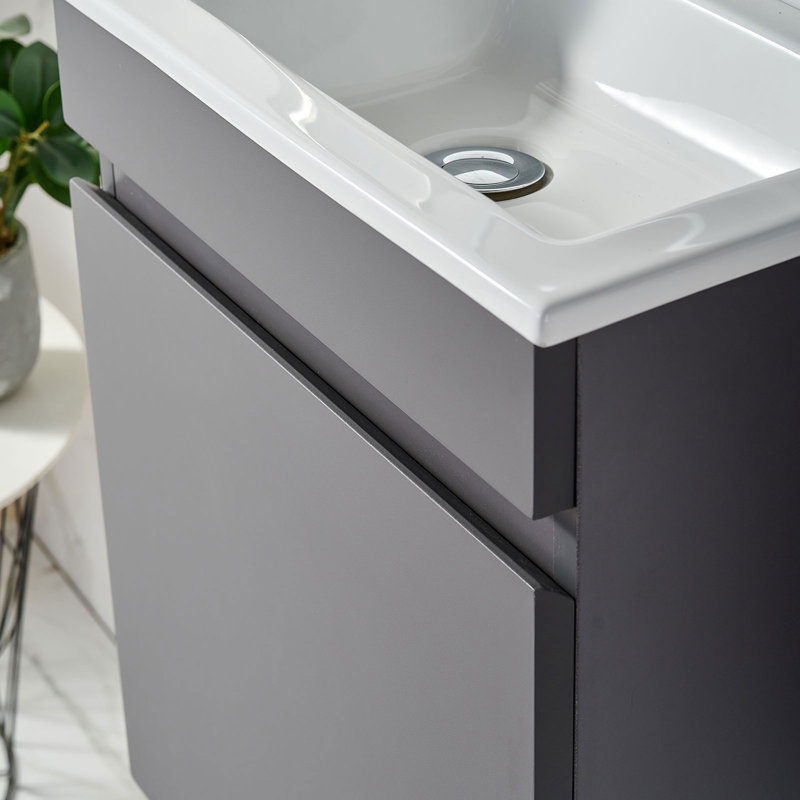 Bogardus 18'' Wall-Mounted Single Bathroom Vanity Set