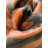 Reverse Zebra Print Handmade Cowhide Brown and Black Rug