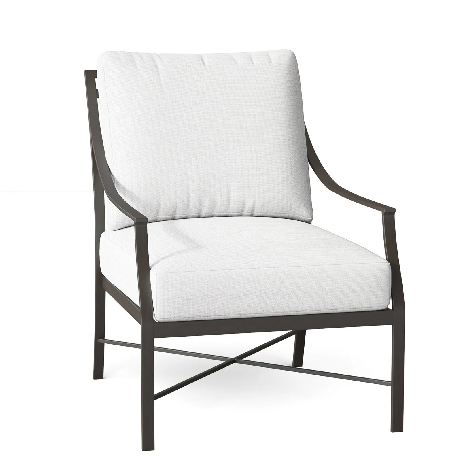 Monaco Patio Lounge Chair, Rollo Lace InsideOut® Linen, Slate Gray, No Welt