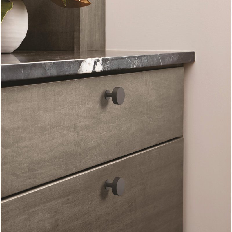 Poignée d'armoire noire matte de 1/4 po (32 mm) de diamètre Radius, Noir mat