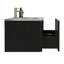 Meuble-lavabo suspendu de 91 cm (36 po) - Chêne noir brossé à rayures, lavabo en céramique blanche, design moderne et ingénieux préassemblé.