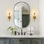 1 - Light Glass Globe Black And Gold Wall Sconce