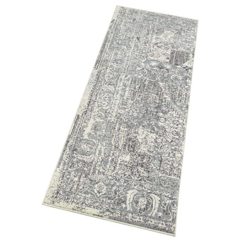Celebration Plume Flatweave Grey/Cream Rug, Runner 80 x 250 cm