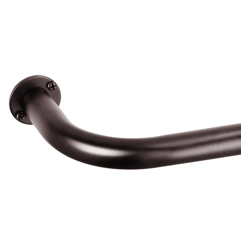 Aariel Steel Adjustable 1'' Single Curtain Rod, 52"-96", Bronze
