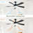 45 Inch Matte Black Smart Ceiling Fan With DC Motor Alexa APP Control Quiet Reversible Operation Dimmable Lighting And Timer-2135463677-2135463679