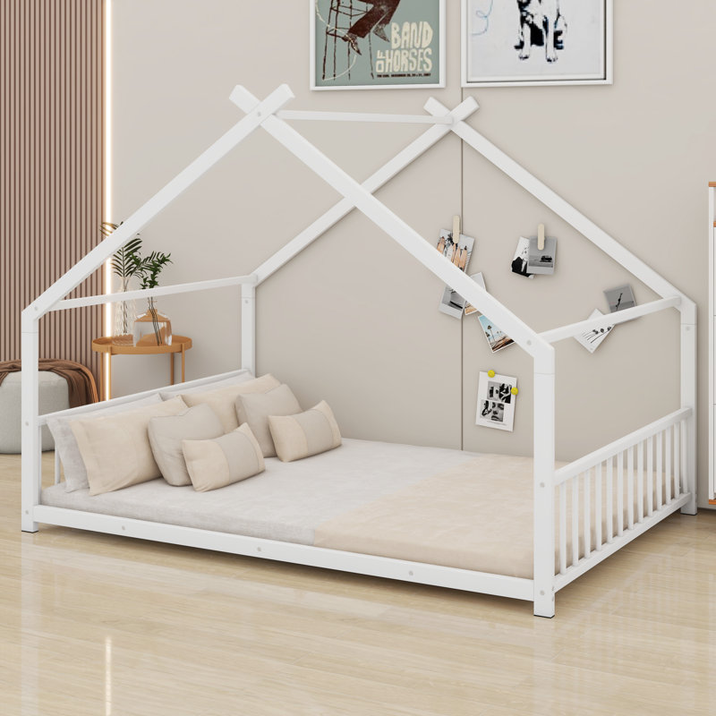 Lit en métal, Lit double , Blanc