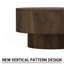 Table basse 29,53 "en bois aggloméré moderne avec motif à rayures circulaires et espace de rangement, convenant à la maison et à la cuisine