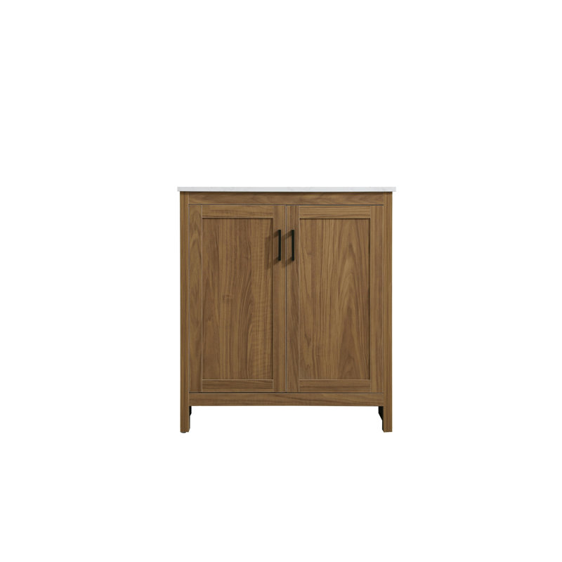 Meuble-lavabo simple 30 po Ahner, Noyer brun