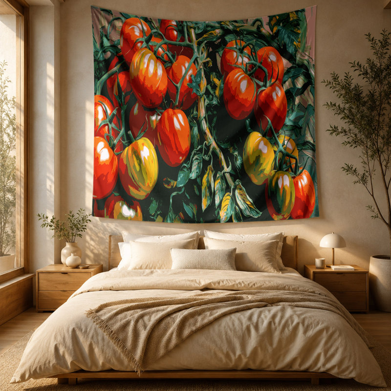 Tapisserie murale légumes et tomates Roma, 88 po x 104 po