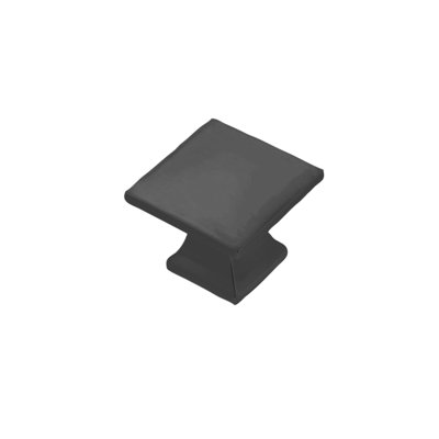 Poignée carrée Studio Collection - bouton d'armoire 1-1 / 4 po x 1-1 / 4 po noir mat - Quincaillerie transitionnelle pour tiroirs et armoires
