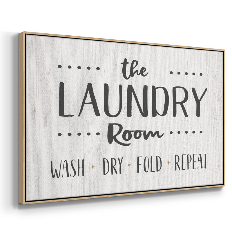 «The Laundry Room», reproduction sur toile à cadre flottant, H 27 po x l 41 po x P 2 po, Naturel