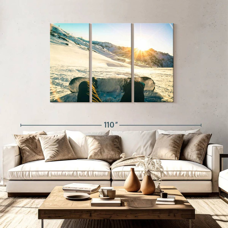 Sireci Sunset Snowboarding, 48" H x 74" W
